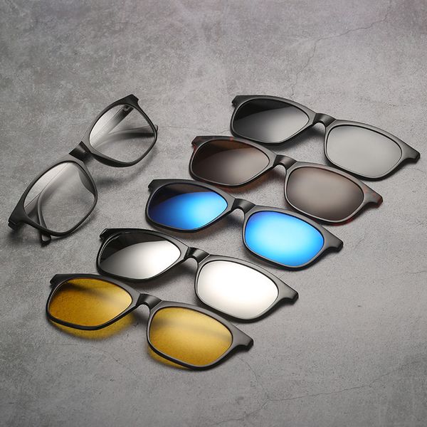spectacle frame with 5 pcs clip on sunglasses women men polarized mirror lens magnetic glasses set myopia optical prescription, White;black
spectacle frame with 5 pcs clip on sunglasses women men polarized mirror lens magnetic glasses set myopia optical prescription, White;black