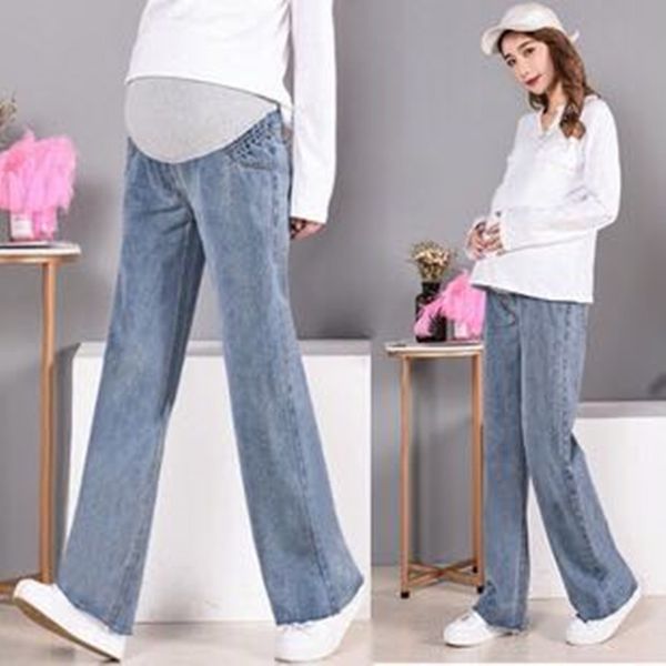 spring and autumn maternity wide-leg pants denim trousers straight tube loose clothes for pregnant women, White
spring and autumn maternity wide-leg pants denim trousers straight tube loose clothes for pregnant women, White