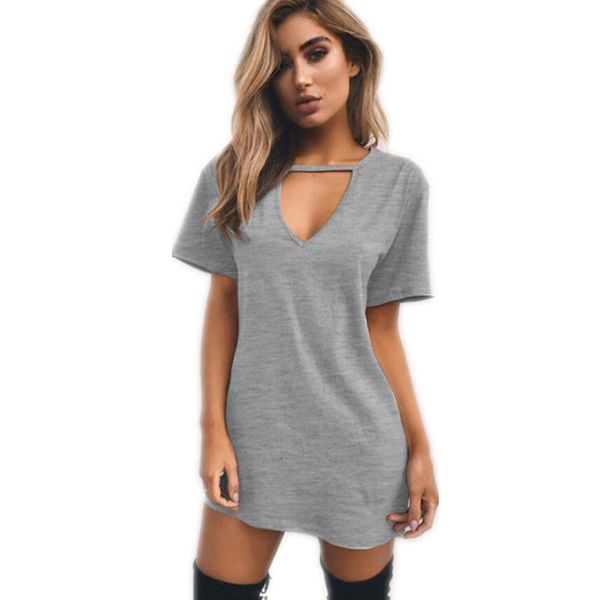 Women Tshirt Mini Dress Choker V -Neck Summer Dresses Short Sleeve Casual Sexy Halter Boho Beach Dress Vestidos Mini Size
Women Tshirt Mini Dress Choker V -Neck Summer Dresses Short Sleeve Casual Sexy Halter Boho Beach Dress Vestidos Mini Size