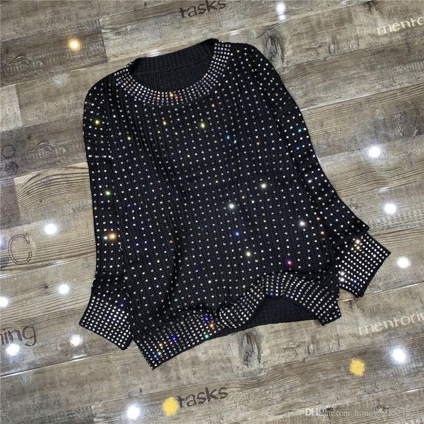 2019 new women's luxury shinny bling paillette rhinestone patchwork long sleeve o-neck loose palazzo sweater jumper, White;black
2019 new women's luxury shinny bling paillette rhinestone patchwork long sleeve o-neck loose palazzo sweater jumper, White;black