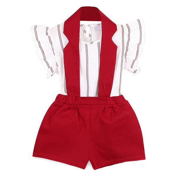 2019 new two piece short-sleeved striped halter bib pants cotton girl outfit summer clothes, White
2019 new two piece short-sleeved striped halter bib pants cotton girl outfit summer clothes, White