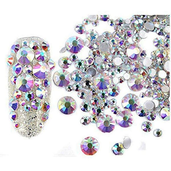 stickers 200pcs 3d round diamond nail drill nail polish nail sticker, Black