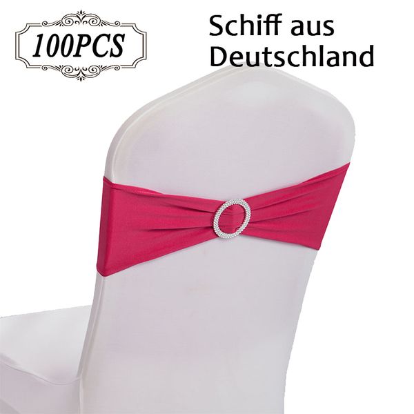 

100pc/pack elegant lycra chair bands with buckle spandex chair sashes for wedding decor ship from germany