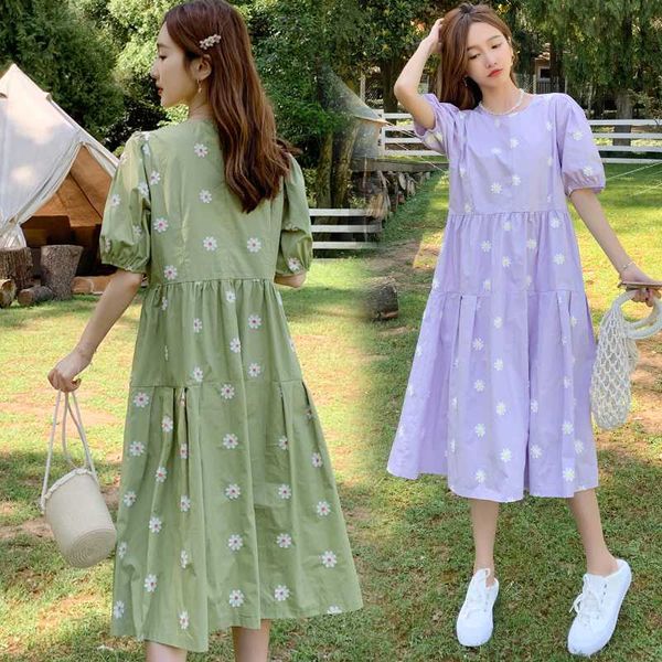 7833# maternity clothes summer cotton floral short sleeve loose stylish dress for pregnant women mom dress, White
7833# maternity clothes summer cotton floral short sleeve loose stylish dress for pregnant women mom dress, White