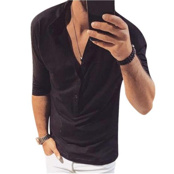 fashion solid color mens tshirts stand collar half sleeve mens casual v neck mens apparel, White;black
fashion solid color mens tshirts stand collar half sleeve mens casual v neck mens apparel, White;black