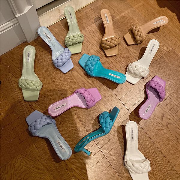 2020 women slippers shoes woman fashion ladies high heels square toe weave mules shoes women slipper outdoor footwear slides, Black
2020 women slippers shoes woman fashion ladies high heels square toe weave mules shoes women slipper outdoor footwear slides, Black