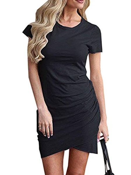 voopptaw womens dress summer casual short sleeve irregular solid color bodycon mini dress, Black;gray
voopptaw womens dress summer casual short sleeve irregular solid color bodycon mini dress, Black;gray