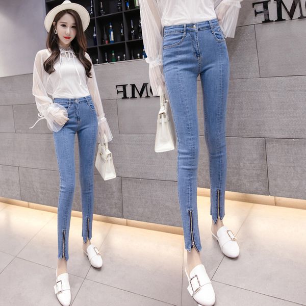 capri pants women's 2019 spring and summer new style high-waisted chic jeans women's ninth pants tight elasticity skinny pencil, Blue
capri pants women's 2019 spring and summer new style high-waisted chic jeans women's ninth pants tight elasticity skinny pencil, Blue