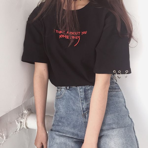 fashion summer korean ulzzang harajuku embroidery short sleeve women casual shirts t-shirt klv ing, White
fashion summer korean ulzzang harajuku embroidery short sleeve women casual shirts t-shirt klv ing, White