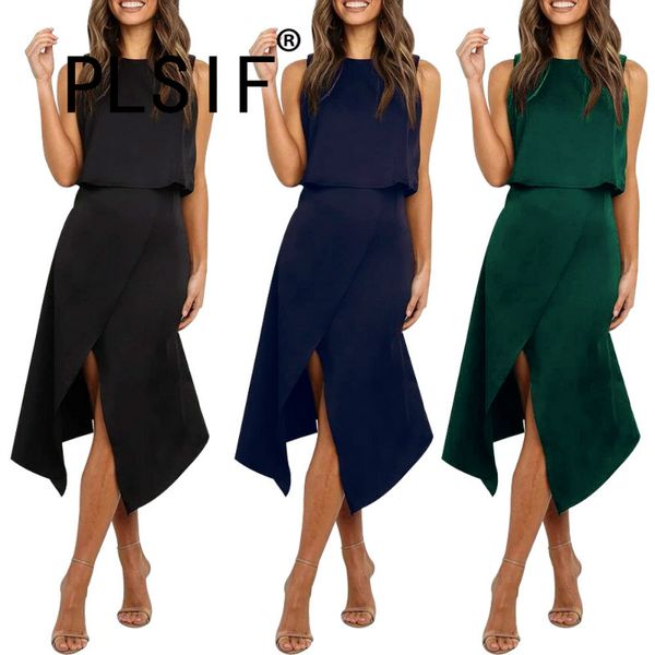 2020 o-neck sleeveless dress and asymmetrical midi dress lady fashion club wear, Black;gray
2020 o-neck sleeveless dress and asymmetrical midi dress lady fashion club wear, Black;gray