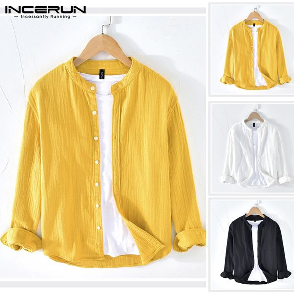 solid color men shirt long sleeve cotton stand collar harajuku casual shirts men breathable camisa masculina streetwear incerun, White;black
solid color men shirt long sleeve cotton stand collar harajuku casual shirts men breathable camisa masculina streetwear incerun, White;black