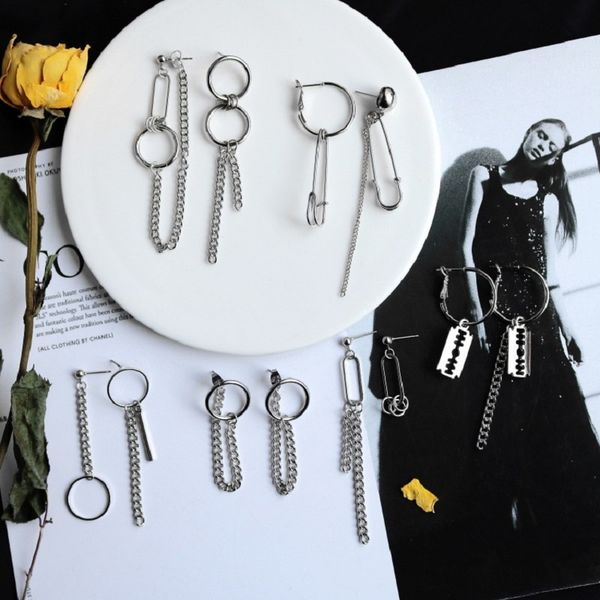 new fashion pin chain earrings for women geometric asymmetric simple metal style retro round earrings charm ear jewelry, Silver
new fashion pin chain earrings for women geometric asymmetric simple metal style retro round earrings charm ear jewelry, Silver