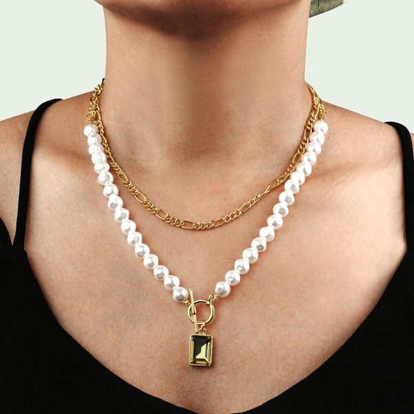 european and american fashion pearl multistory necklace accessories individualized and popular crystal pendant necklace female, Silver
european and american fashion pearl multistory necklace accessories individualized and popular crystal pendant necklace female, Silver