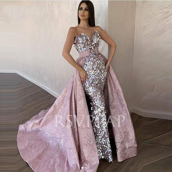pink mermaid long evening dresses 2020 arabic dubai style sparkly sequin watteau train sweetheart neck women formal evening gown, White;black
pink mermaid long evening dresses 2020 arabic dubai style sparkly sequin watteau train sweetheart neck women formal evening gown, White;black