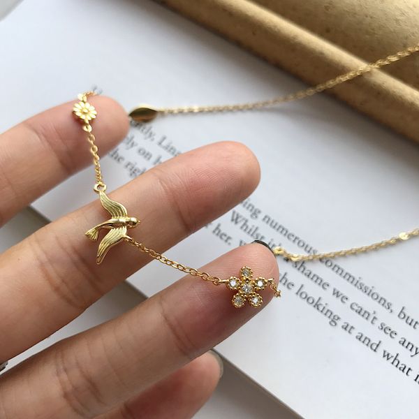fashion jeweley women hummingbirds necklace 925 sterling silver cute bird swallows choker golden necklaces girl female lady gift
fashion jeweley women hummingbirds necklace 925 sterling silver cute bird swallows choker golden necklaces girl female lady gift