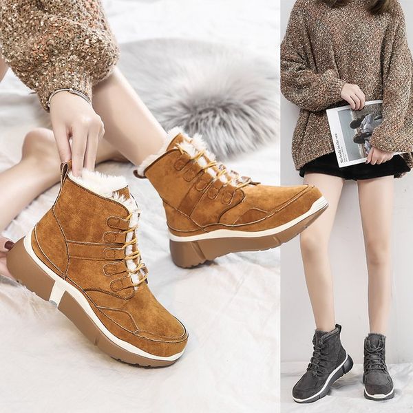 round toe lace up boots brand women's shoes australia leather booties flat heel winter footwear boots-women fashion snow sports, Black
round toe lace up boots brand women's shoes australia leather booties flat heel winter footwear boots-women fashion snow sports, Black