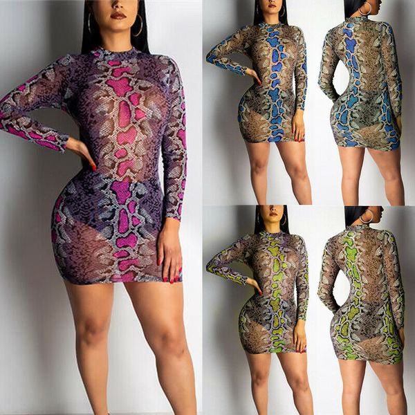 casual dresses women summer long sleeve turtleneck mesh sheer bodycon short mini dress ladies snake print evening party beachwear, Black;gray
casual dresses women summer long sleeve turtleneck mesh sheer bodycon short mini dress ladies snake print evening party beachwear, Black;gray