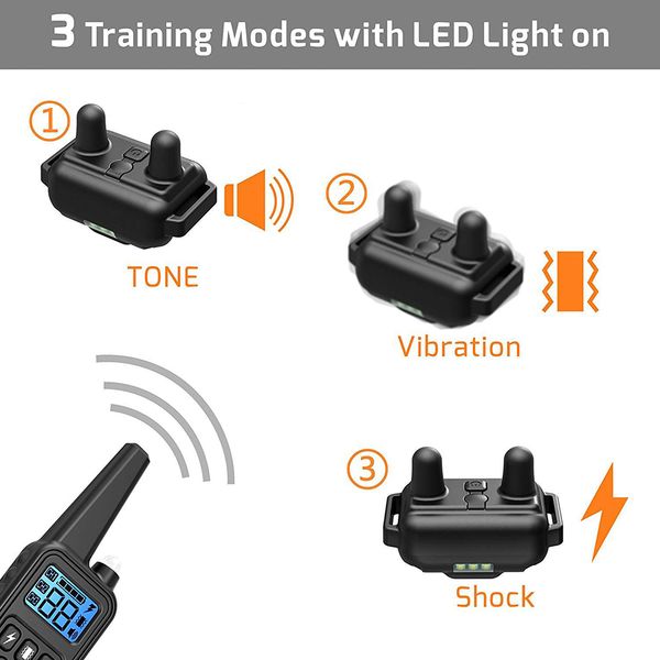 800m electric dog training collar with lcd display pet remote control waterproof rechargeable collars for shock vibration sound
800m electric dog training collar with lcd display pet remote control waterproof rechargeable collars for shock vibration sound