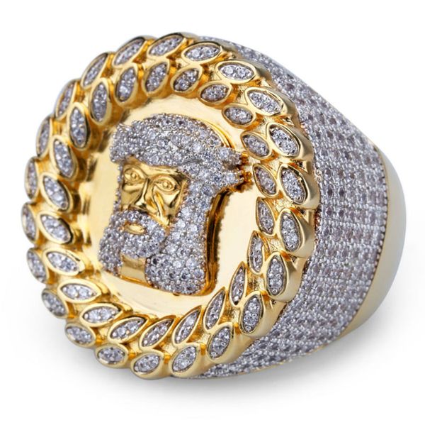 men's fashion new gold micro inlaid zircon ring designer hip hop rapper jewelry avatar business ring birthday gift, Golden;silver
men's fashion new gold micro inlaid zircon ring designer hip hop rapper jewelry avatar business ring birthday gift, Golden;silver