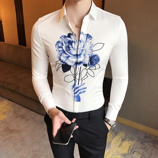 spandex men shirt korean slim fit digital print casual men 's social shirts long sleeve plus size night club party shirt men super, White;black
spandex men shirt korean slim fit digital print casual men 's social shirts long sleeve plus size night club party shirt men super, White;black