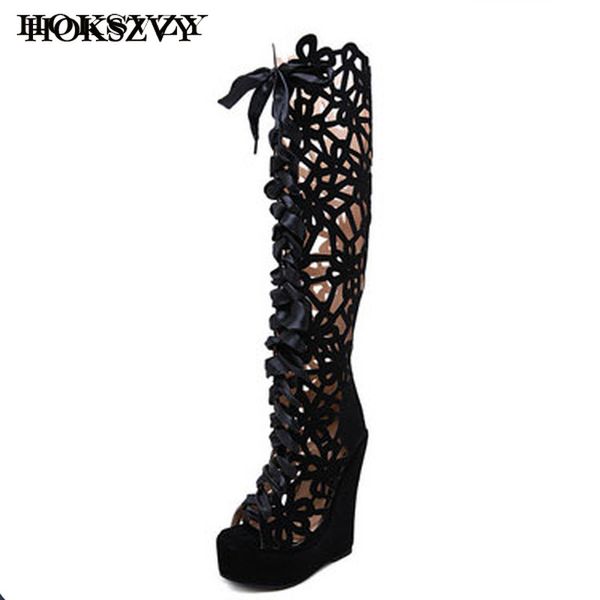 15cm heels 2019 european clothing exhibition platform walk on the slope with hollowed-out tie-out boots -a60 - 31, Black
15cm heels 2019 european clothing exhibition platform walk on the slope with hollowed-out tie-out boots -a60 - 31, Black