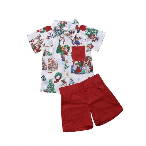 christmas children's wear clothing santa print short sleeve shirt+solid color shorts two-piece set baby boy girls summer clothes, White
christmas children's wear clothing santa print short sleeve shirt+solid color shorts two-piece set baby boy girls summer clothes, White
