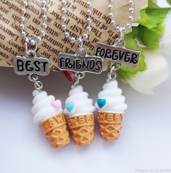 friends forever necklaces bff ice cream pendant necklace ladies kids children mini food friendship statement jewelry gift 3pcs/set, Silver
friends forever necklaces bff ice cream pendant necklace ladies kids children mini food friendship statement jewelry gift 3pcs/set, Silver