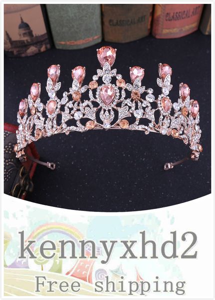 h1179 new european and american popular wedding headdress multi color water drop crystal bridal crown hair band wedding accessories, White;golden
h1179 new european and american popular wedding headdress multi color water drop crystal bridal crown hair band wedding accessories, White;golden