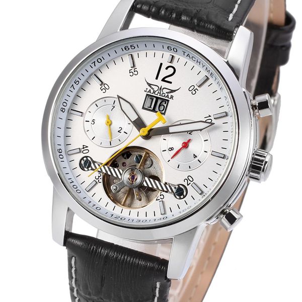 jaragar brand leather full calendar auto mechanical mens watches luxury wrist watch erkek kol saati montre homme, Slivery;brown
jaragar brand leather full calendar auto mechanical mens watches luxury wrist watch erkek kol saati montre homme, Slivery;brown