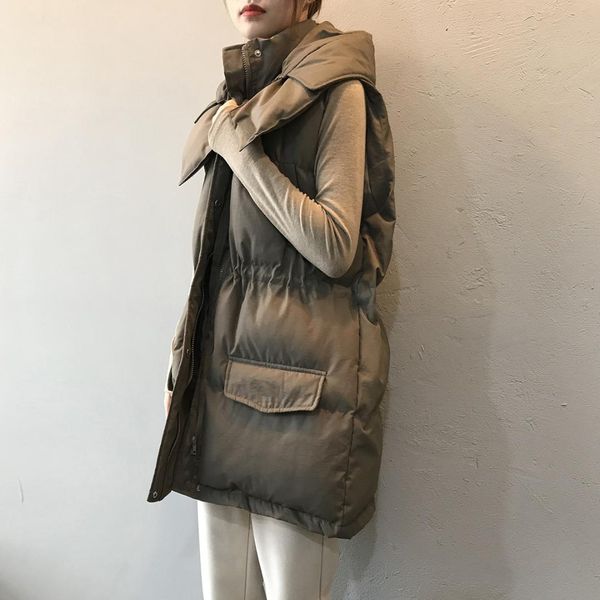 mooirue autumn women vest coat slim single breasted long cotton vest loose straight harajuku cardigan girls overcoat, Black;white 
mooirue autumn women vest coat slim single breasted long cotton vest loose straight harajuku cardigan girls overcoat, Black;white