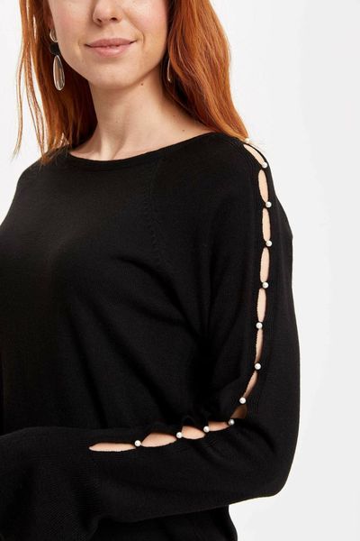 defacto woman fashion crewneck pullovers flare sleeves loose pure color casual knitted pullovers women autumn new - l0345az19au, Black
defacto woman fashion crewneck pullovers flare sleeves loose pure color casual knitted pullovers women autumn new - l0345az19au, Black
