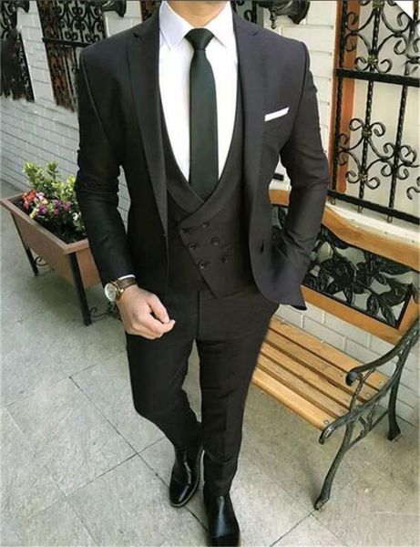 black men suits groom tuxedos groomsmen one button man suit wedding men's blazer suits custom made (jacket+pants+vest+tie, Black;gray
black men suits groom tuxedos groomsmen one button man suit wedding men's blazer suits custom made (jacket+pants+vest+tie, Black;gray