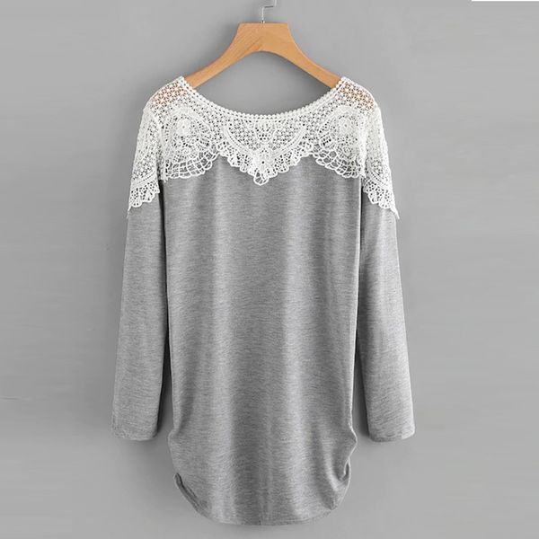 fashion lace o-neck blouse plus size casual winter ladies solid loose bottom female women long sleeve shirt blusas pullover, White
fashion lace o-neck blouse plus size casual winter ladies solid loose bottom female women long sleeve shirt blusas pullover, White