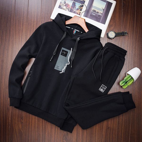 2020 spring men's casual suit youth simple printed long-sleeved hooded sweater men's sports suit men, Gray
2020 spring men's casual suit youth simple printed long-sleeved hooded sweater men's sports suit men, Gray
