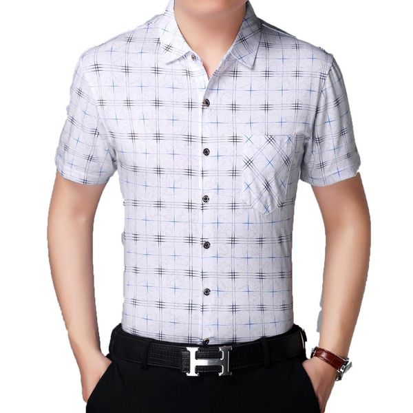 men smart casual shirts white plaid pattern business office outfits male slim fit cotton blouse for man short sleeve shirts, White;black
men smart casual shirts white plaid pattern business office outfits male slim fit cotton blouse for man short sleeve shirts, White;black