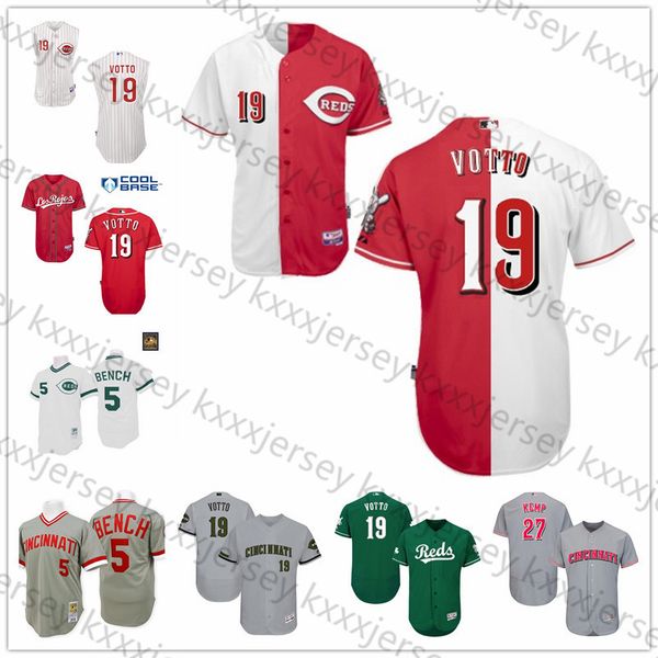 Cincinnati Custom Reds Jersey Johnny Bench Luis Castillo Trevor Bauer Jose Iglesias Scott Schebler Eugenio Suarez Sonny Gray Matt Kemp