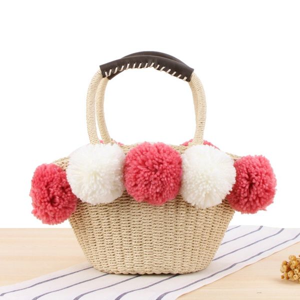 women beach straw bag bohemian ladies handmade woven rattan messenger handbag cute plush ball summer bali shoulder bag 2019 new
women beach straw bag bohemian ladies handmade woven rattan messenger handbag cute plush ball summer bali shoulder bag 2019 new