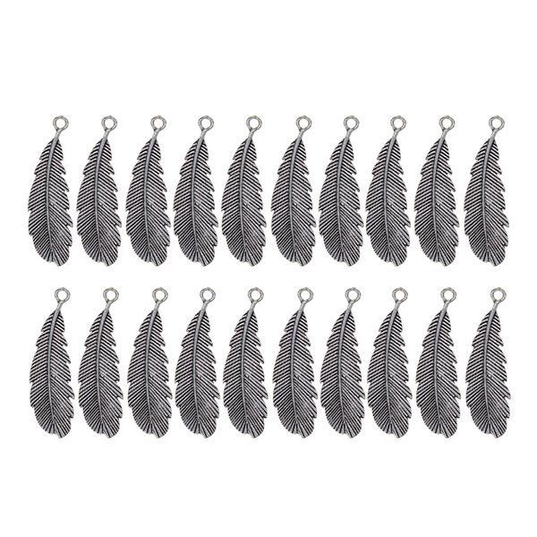 20 pack feather charm pendant silver feather charms for dream catcher jewelry making diy findings necklace and bracelet, Black
20 pack feather charm pendant silver feather charms for dream catcher jewelry making diy findings necklace and bracelet, Black