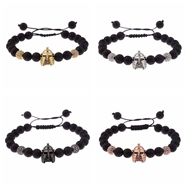 4 colors 8mm lava stone bead bracelet charm men roman knight spartan warrior gladiator helmet adjustable bracelets couple jewelry gift, Black
4 colors 8mm lava stone bead bracelet charm men roman knight spartan warrior gladiator helmet adjustable bracelets couple jewelry gift, Black