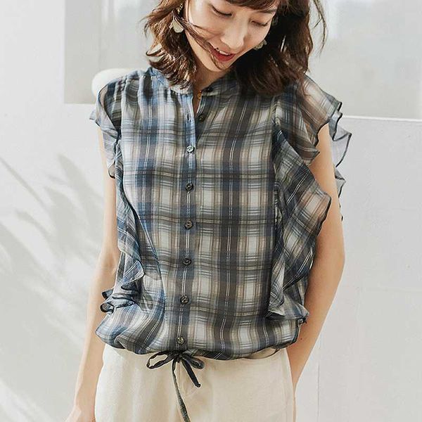 100% silk blouse for women casual style plaid printed sashes v neck butterfly short sleeve shirt women elegant new fashion, White
100% silk blouse for women casual style plaid printed sashes v neck butterfly short sleeve shirt women elegant new fashion, White
