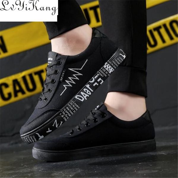 2019 new men's fashion spring breathable casual shoes canvas shoes low to help comfortable men's flat sneakers39-44, Black
2019 new men's fashion spring breathable casual shoes canvas shoes low to help comfortable men's flat sneakers39-44, Black