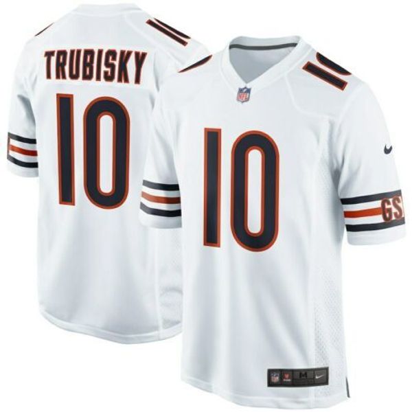 mitchell trubisky #10 men's xs-5xl stitched football jerseys, Gray