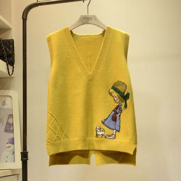 v-neck knit vest female autumn new little girl sweater vest loose pullover 9419102313, Black;white
v-neck knit vest female autumn new little girl sweater vest loose pullover 9419102313, Black;white
