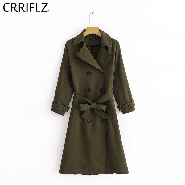crriflz olive green women chic casual 2019 new long trench fashion sashes design olive green double breasted outwear autumn coat, Tan;black
crriflz olive green women chic casual 2019 new long trench fashion sashes design olive green double breasted outwear autumn coat, Tan;black