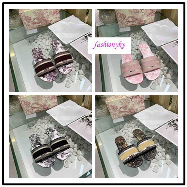 with boxnew slippers summer luxury woman beach alphabet slippers designer rough sandals knitted cloth embroidery woman shoes, Black
with boxnew slippers summer luxury woman beach alphabet slippers designer rough sandals knitted cloth embroidery woman shoes, Black