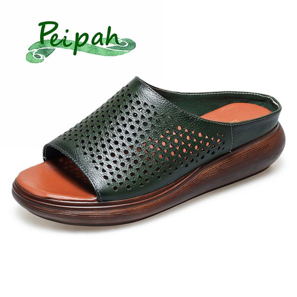peipah genuine leather retro mothers' slippers ladies flats hollow out shoes woman breathable platform slides sandalias mujer, Black
peipah genuine leather retro mothers' slippers ladies flats hollow out shoes woman breathable platform slides sandalias mujer, Black
