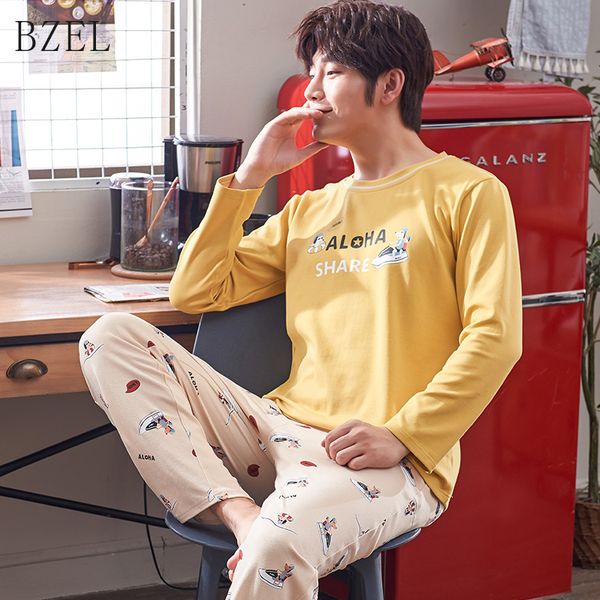 bzel pajama sets long sleeve sleepwear cotton sleep lounge round-neck pyjamas casual home clothes cartoon pijamas big yard l-3xl, Black;brown
bzel pajama sets long sleeve sleepwear cotton sleep lounge round-neck pyjamas casual home clothes cartoon pijamas big yard l-3xl, Black;brown