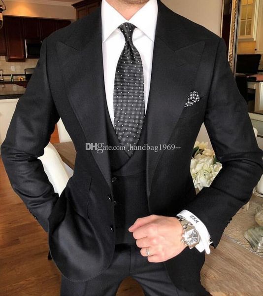 two buttons black groom tuxedos peak lapel groomsmen mens suits wedding/prom/dinner blazer (jacket+pants+vest+tie) k126, Black;gray
two buttons black groom tuxedos peak lapel groomsmen mens suits wedding/prom/dinner blazer (jacket+pants+vest+tie) k126, Black;gray