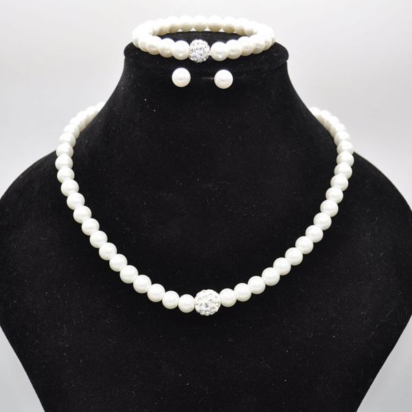 simple sweet elegant pearl necklaces bracelets earrings 3pcs sets jewelry for women girl party club fashion accessories, Black
simple sweet elegant pearl necklaces bracelets earrings 3pcs sets jewelry for women girl party club fashion accessories, Black