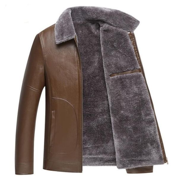#3625 2018 winter warm thick fleece faux leather men jacket pu coat fur parka collar male coat outerwear plus size 4xl overcoat, Black
#3625 2018 winter warm thick fleece faux leather men jacket pu coat fur parka collar male coat outerwear plus size 4xl overcoat, Black